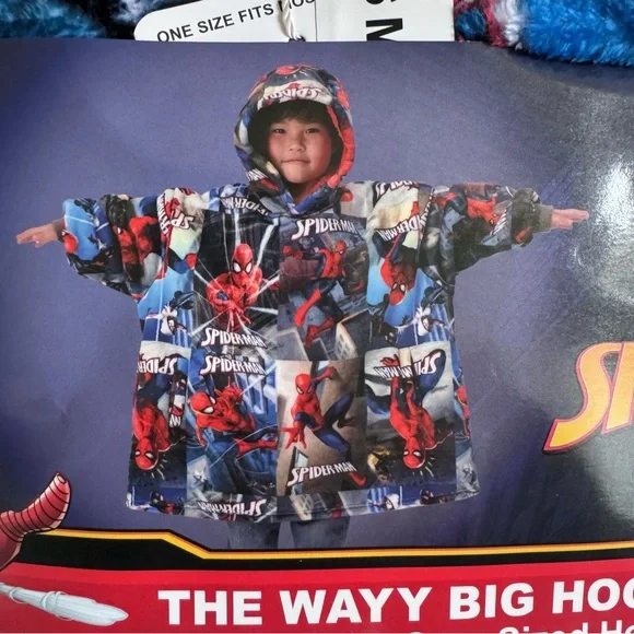 Marvel Spider-Man Red and Blue Plush Hoodie - Picture 3 of 3